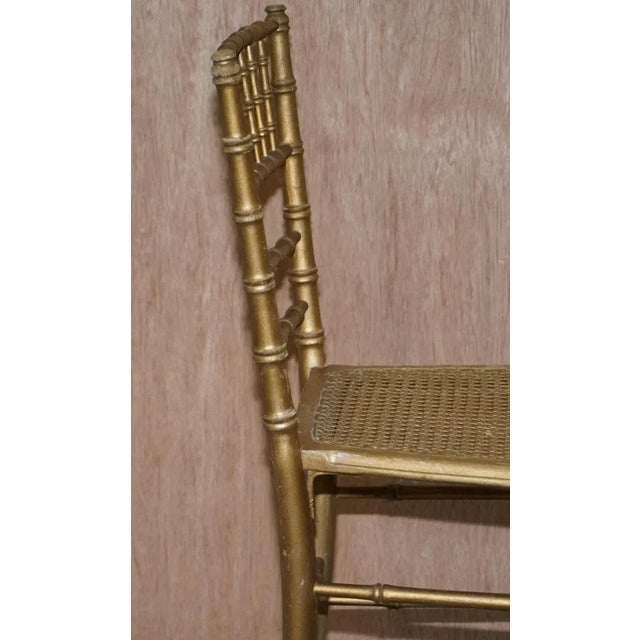 Gold Set of Edwardian Giltwood Famboo Regency Style Bergere Chairs with Gold Gilding For Sale - Image 8 of 13