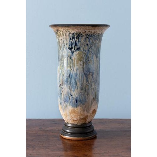 Beige Early 20th Century Art Deco Stoneware Flared Vase from Roger Guérin For Sale - Image 8 of 8