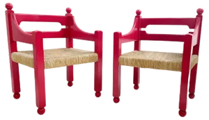 Set of Mid-Century Modern Armchairs in the Style of Vico Magistretti, Italy, 1970s