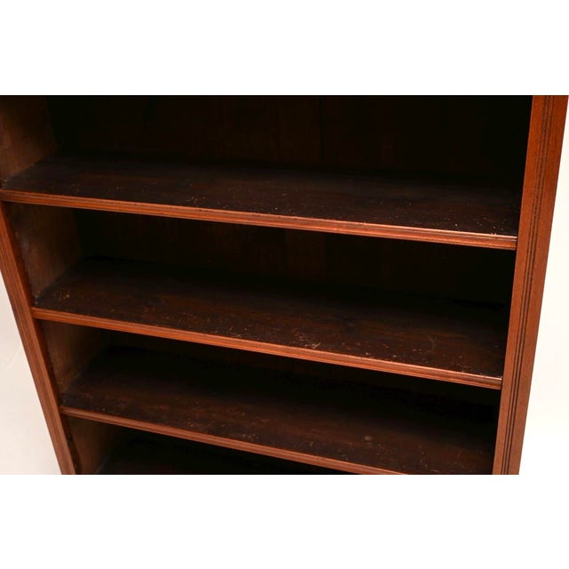 Brown Antique Victorian Walnut Open Bookcase, 1870 For Sale - Image 8 of 11