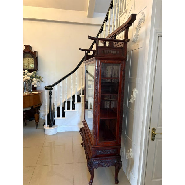 Antique Japanese Red Lacquer Hardwood Display Cabinet, 1860 For Sale - Image 12 of 18