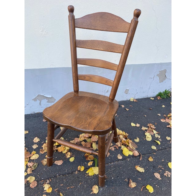1960s Dutch High-Back Chairs in Oak by Oisterwijk, 1960s, Set of 4 For Sale - Image 5 of 11