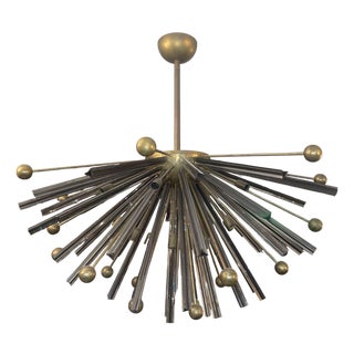 Vintage Italian Murano Glass Sputnik Semi-Flush Mount Chandelier, 1980's. For Sale