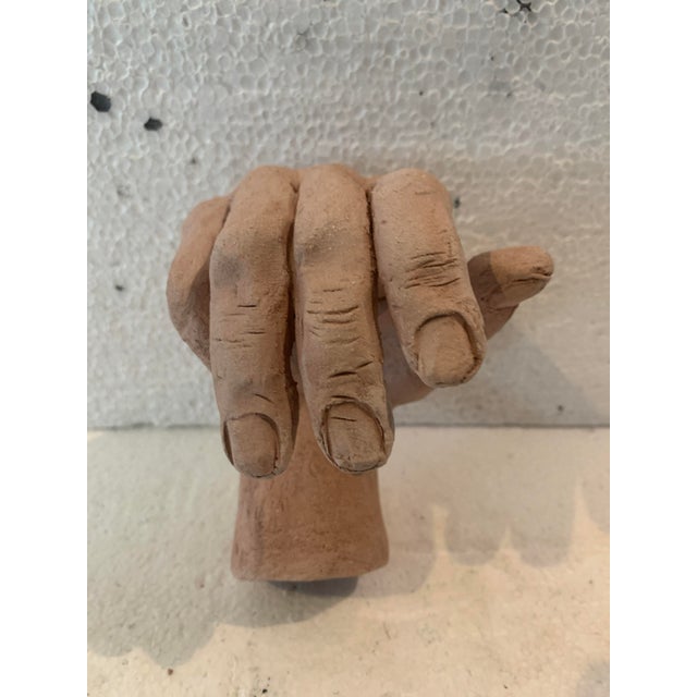 Brown Terracotta Hand Sculpture from J. Gallart For Sale - Image 8 of 9