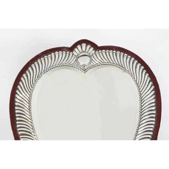 Victorian Sterling Silver Heart-Shaped Dressing Table Mirror, 19th Century For Sale - Image 4 of 11