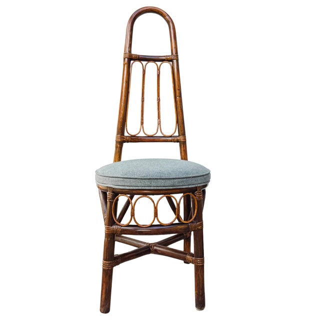 1960s European High Back Bamboo & Rattan Dining Chairs - Set of 6 For Sale In San Diego - Image 6 of 18