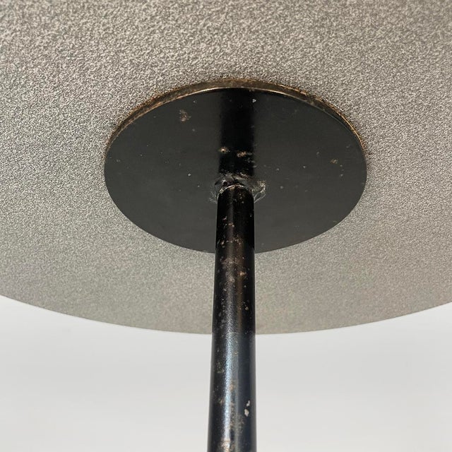Italian Modern Round Side Table in Metal, Formica and Travertine, 1980s For Sale - Image 11 of 16