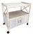 Boho Chic White Washed Bamboo Reed and Grass Cloth Bar Cart For Sale