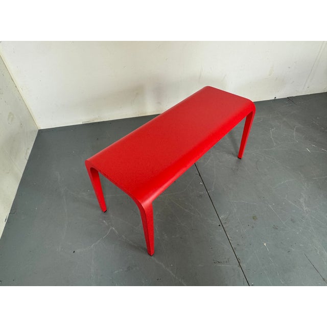Plastic Italian Modern Red Side Bench Table Laleggera by Ricardo Blumer for Alias, 1990s For Sale - Image 7 of 9