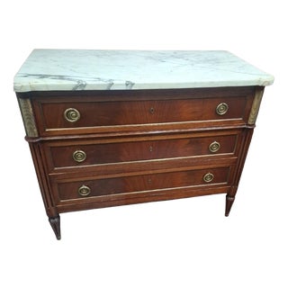 Louis XVI Marble Top Chest of Drawers, 1950 For Sale