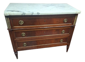 Louis XVI Marble Top Chest of Drawers, 1950