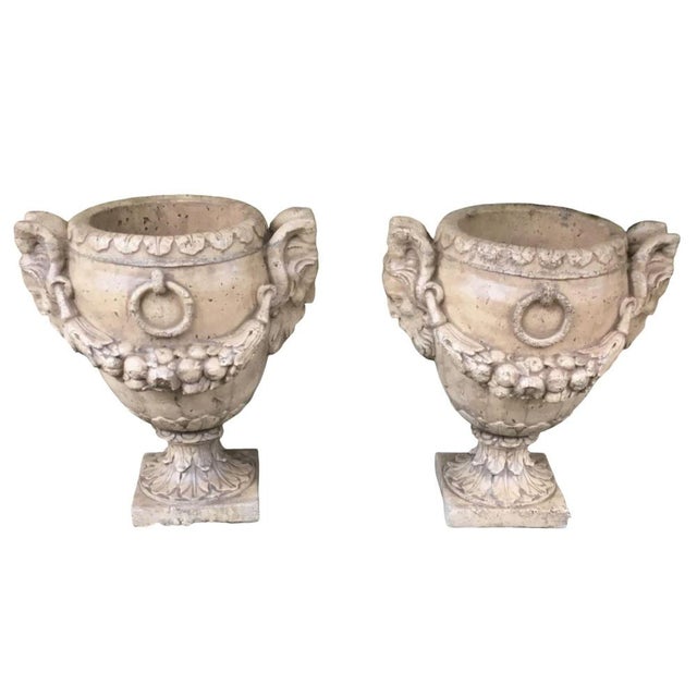 Gold Grand Garden Stone Vases, 1930s For Sale - Image 8 of 9