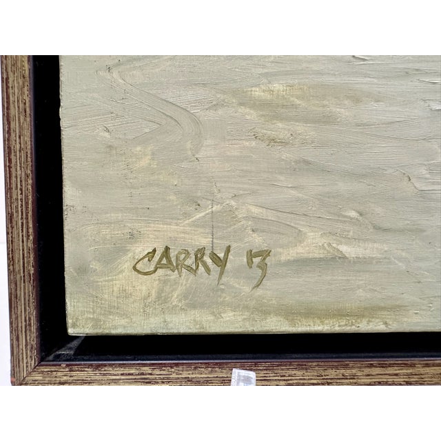 Signed Lighthouse Seascape Framed Oil Painting For Sale - Image 4 of 8