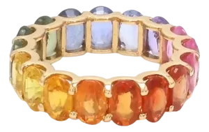 Natural 6.49 cts rainbow sapphire ring gold
