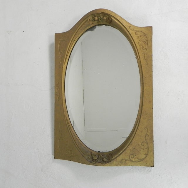 Gold Oval Mirror with Faceted Edge, 1950s For Sale - Image 16 of 16