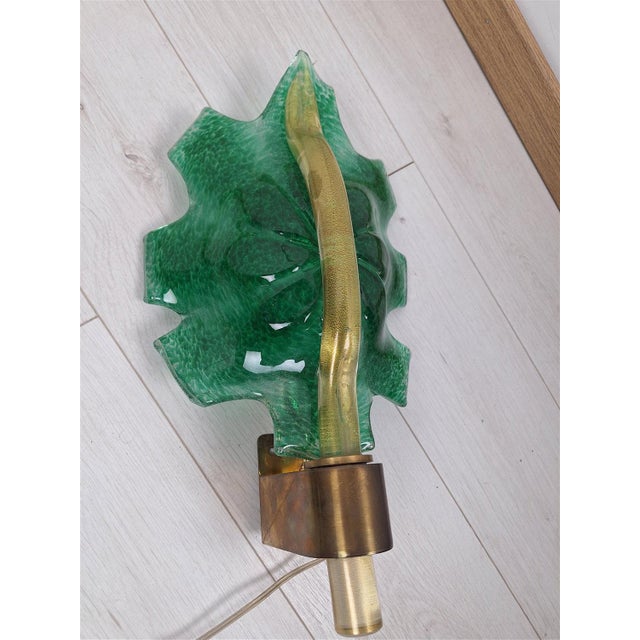 Large Wall Light in Brass and Murano Glass, 1990s For Sale - Image 6 of 6