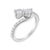 Contemporary 10K White Gold Two-Stone Miracle-Set Diamond Bypass Ring (1 Cttw, H-I Color, I1-I2 Clarity) - Size 6-1/2 For Sale - Image 3 of 7