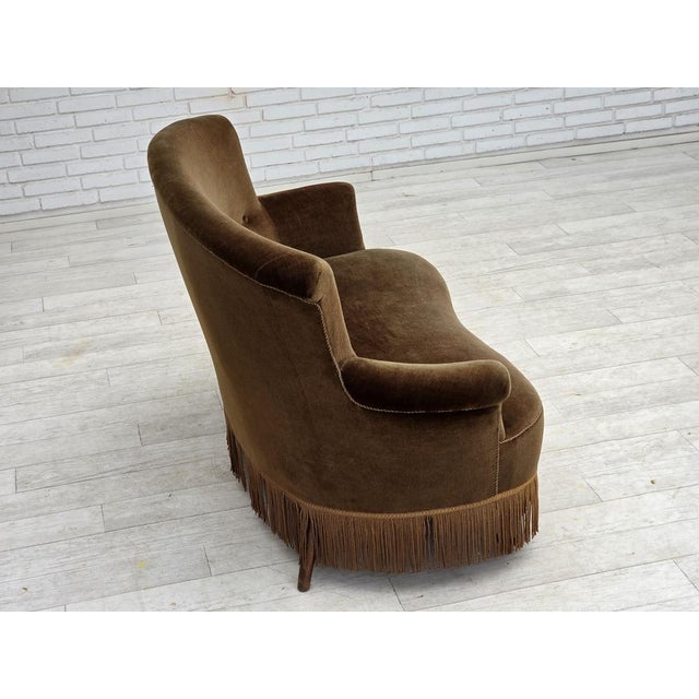 Danish 2-Seater Sofa in Green Furniture Velour, 1960s For Sale - Image 9 of 18