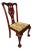 Antique Chippendale Style Mahogany Side Chair Set of 4 With Floral Upholstery, C. 1890 For Sale