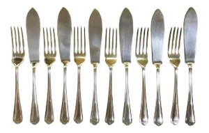 Needham, Veall & Tyzack Sheffield Fish Cutlery C1900- Set of 12