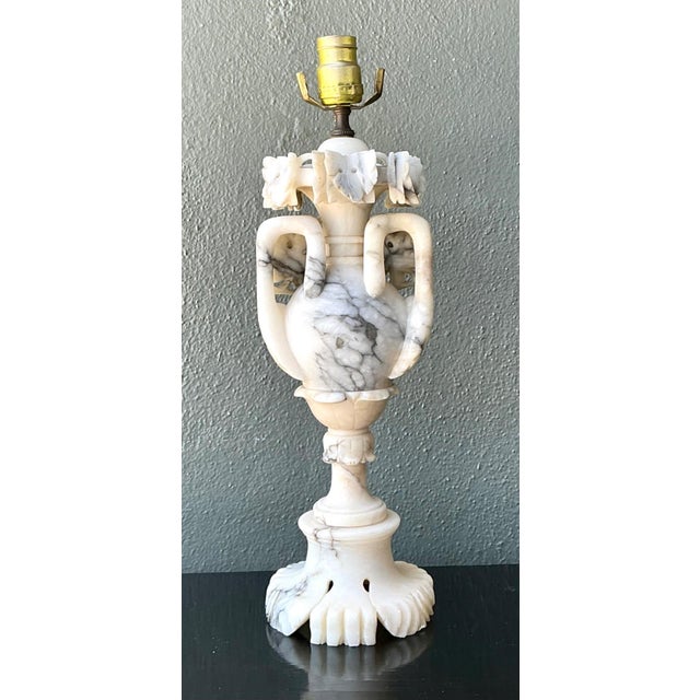 Vintage Carved Alabaster Lamp For Sale - Image 14 of 18