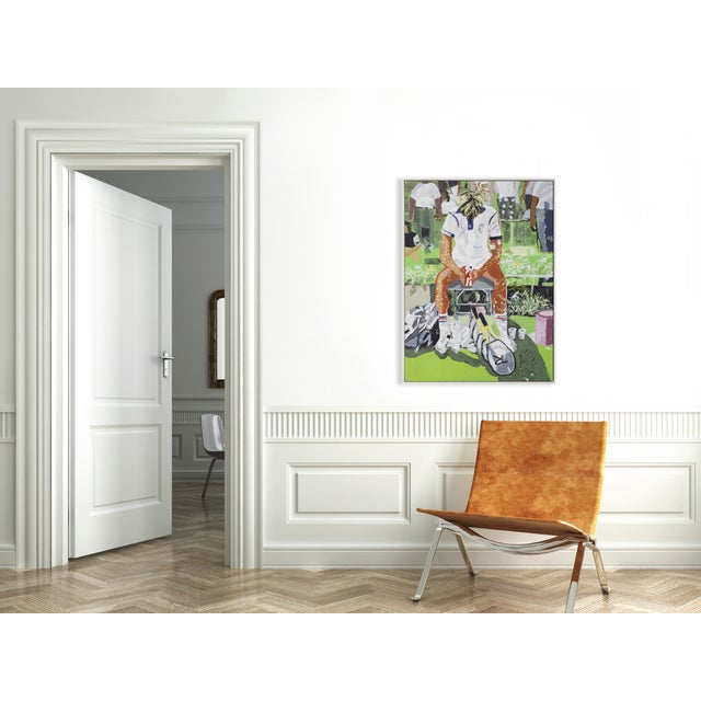 Contemporary Contemplation by Shaun Ellison in White Frame, Large Art Print On Canvas For Sale - Image 3 of 4