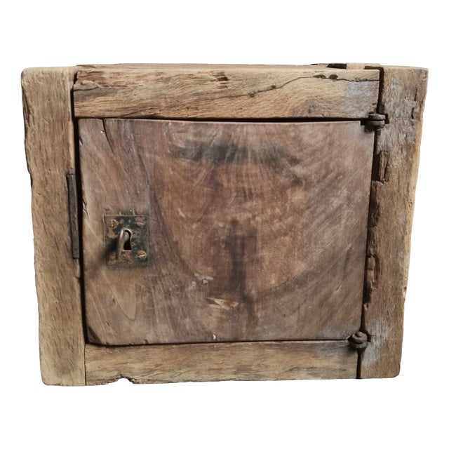 Antique French Oak Strongbox Cabinet, 1850 For Sale