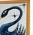 2020s Tatiana Duperault Black Swan Original Oil Painting, Mid-Century Style, Teak Wood Frame For Sale - Image 5 of 6