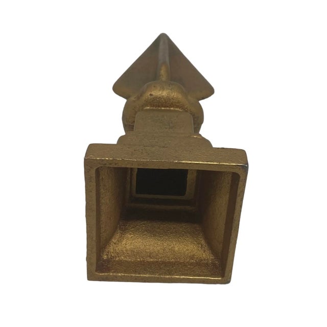 Gold Contemporary Decorative Cast Iron Gold Painted Arrow Finial For Sale - Image 8 of 13