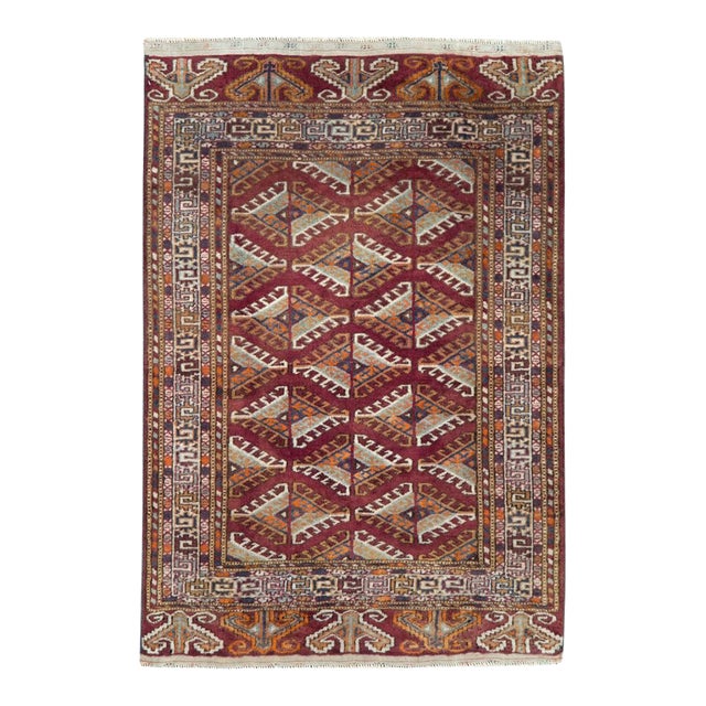 Galerie Shabab Collection Mid-20th Century Central Asian Tekke Throw Rug For Sale
