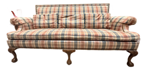 Vintage 1987 Drexel Heritage Clawfoot Sofa