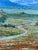 Large Modern Impressionist Oil Painting of Wildflower Field Stream and Mountain For Sale - Image 4 of 13