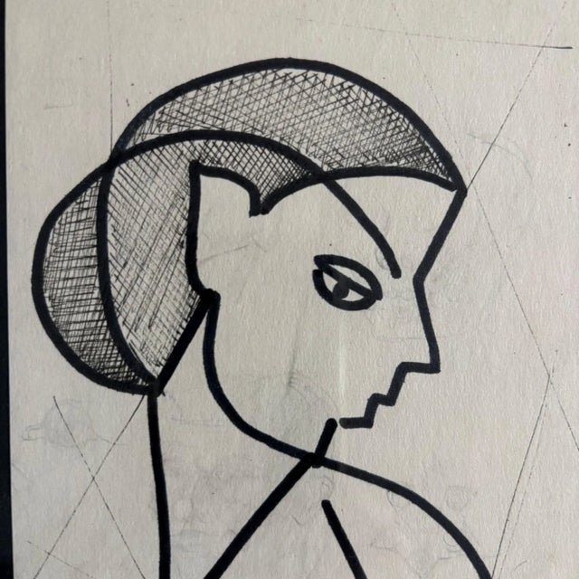 Black Siep Van Den Berg, Post-War Constructivist Artworks, 1955, Artworks on Paper, Framed, Set of 2 For Sale - Image 8 of 11