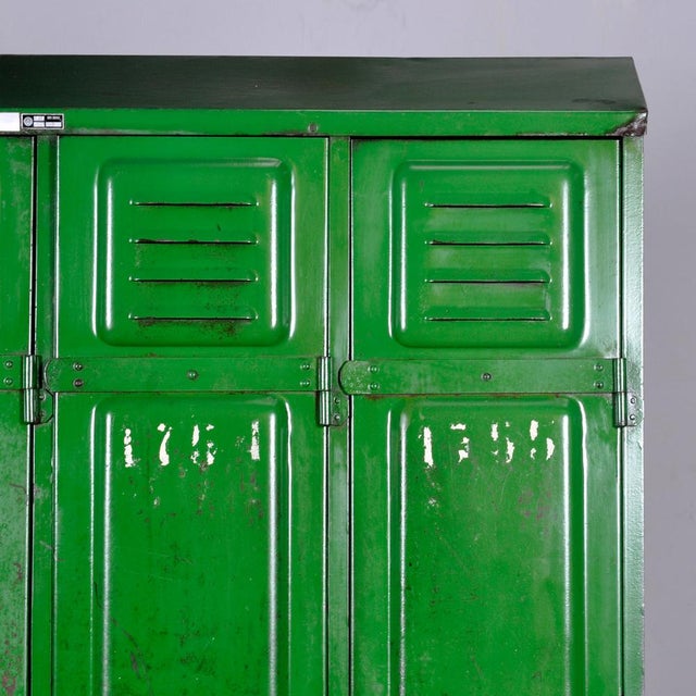Metal Industrial Green Locker, 1950s For Sale - Image 7 of 15