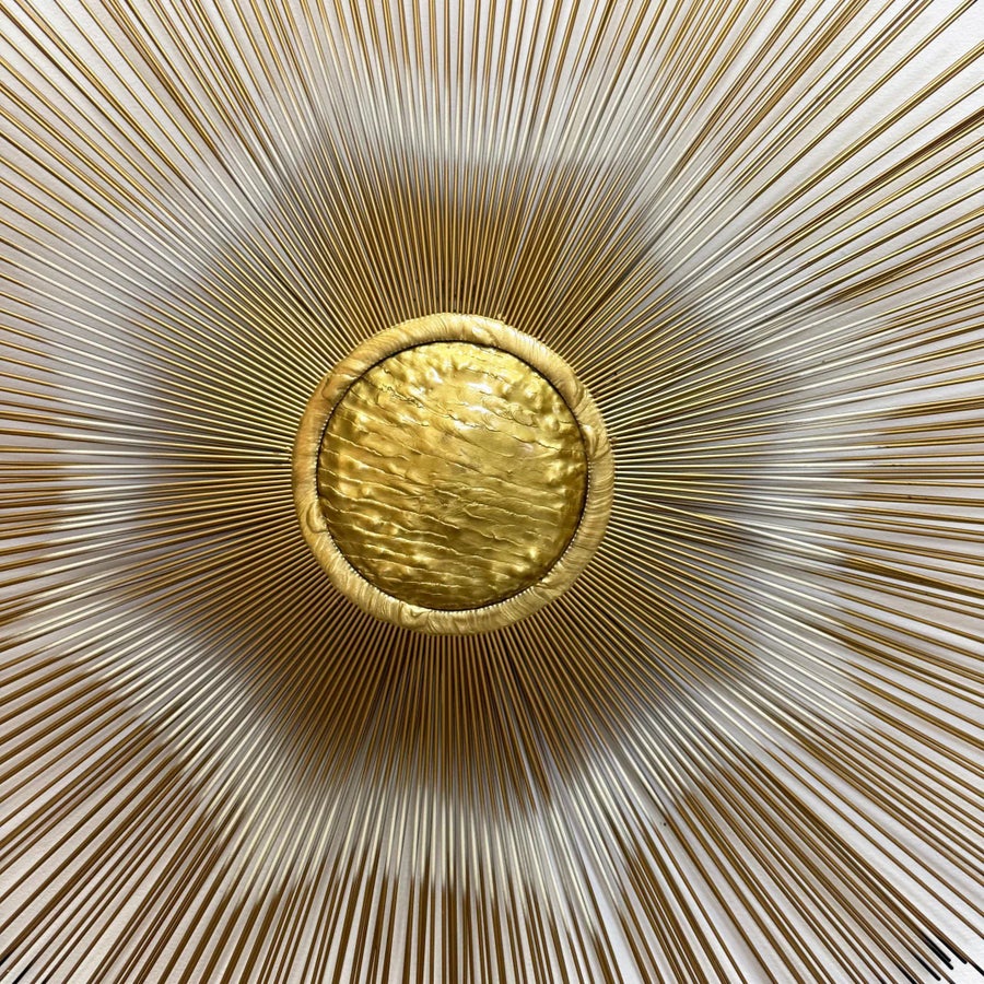Mid-Century Casa Devall Sunburst Wall Sculpture, Brutalist Copper