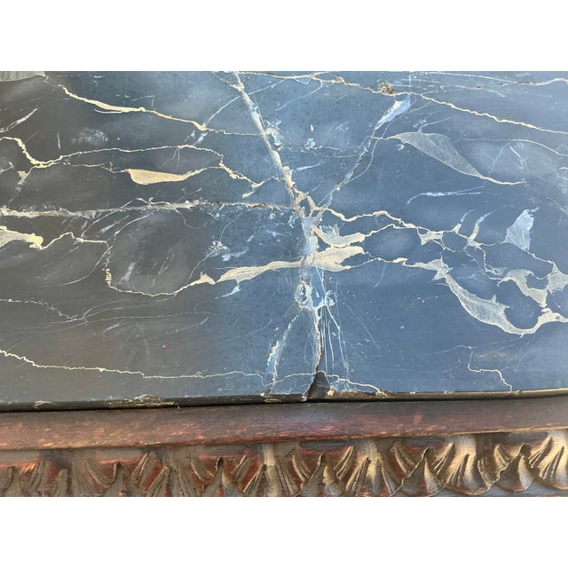 Antique Walnut Carved Spread Wing Eagles Base Marble Top Table For Sale - Image 11 of 12