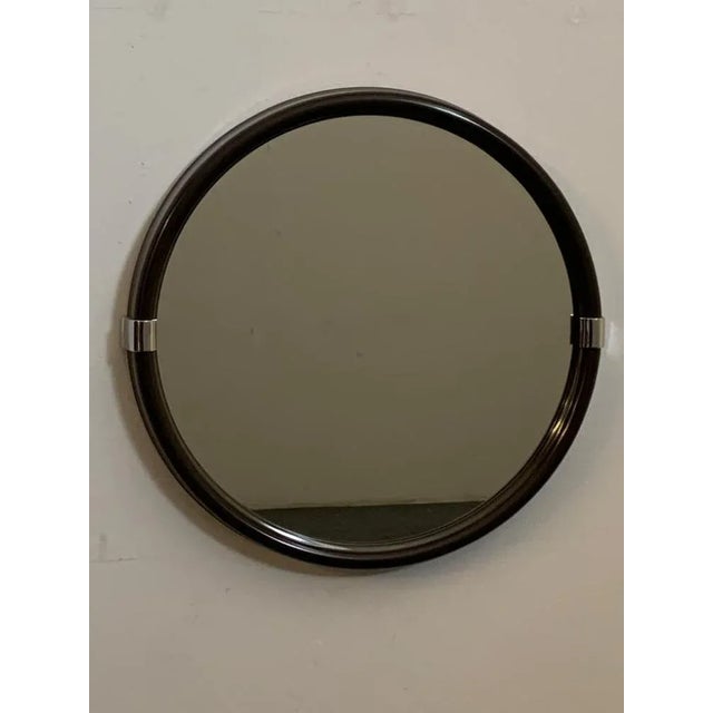 Brown Mirror with Plastic Frame & Steel Fittings, 1970s For Sale - Image 8 of 8