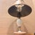 Fenton Art Glass Company Vintage Hobnail Milk Glass Table Lamp With Antique Brass Shade For Sale - Image 4 of 5