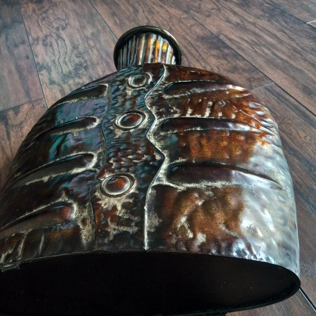 Tribal Vintage 1980s Abstract Copper Metal Vase For Sale - Image 3 of 4