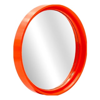French Space Age Orange Wall Mirror from Gilac, 1970s For Sale