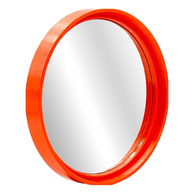 French Space Age Orange Wall Mirror from Gilac, 1970s For Sale