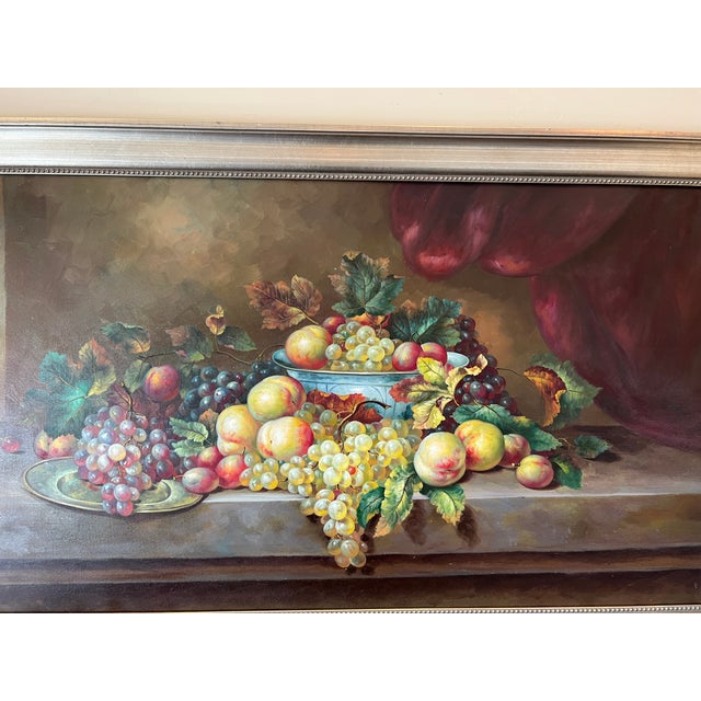 1990s Severin Roesen Original Fruit Still Life Oil Painting, Framed For Sale - Image 17 of 18