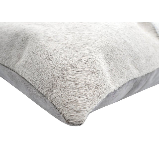Farmhouse Canvello Genuine Cowhide Leather Decorative Throw Pillow With Feather Down Insert Included For Sale - Image 3 of 6