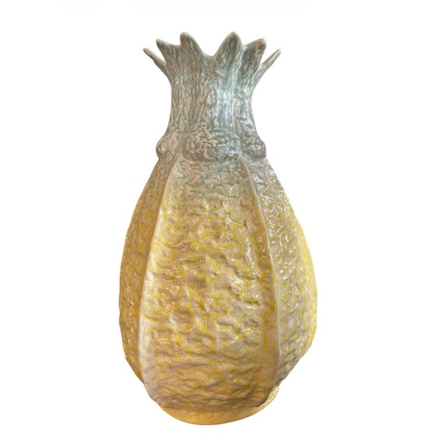 Italian Vintage Italian Mid-Century Majolica Pineapple Vase For Sale - Image 3 of 11