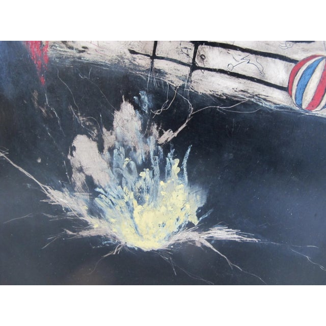 Signed Terry Waldron Oregon Contemporary Framed Mixed Media Painting One Chance For Sale - Image 4 of 9