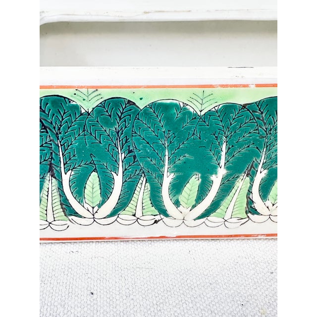 Ceramic Vintage Chinoiserie Famille Verte "Bok Choy" Porcelain Lidded Box For Sale - Image 7 of 9
