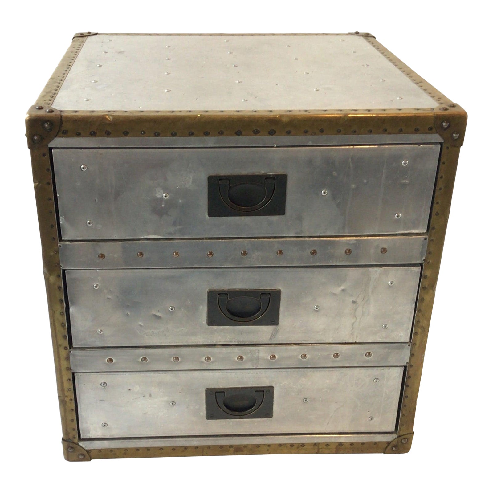 Restoration Hardware Metal Campaign Style End Table Chairish