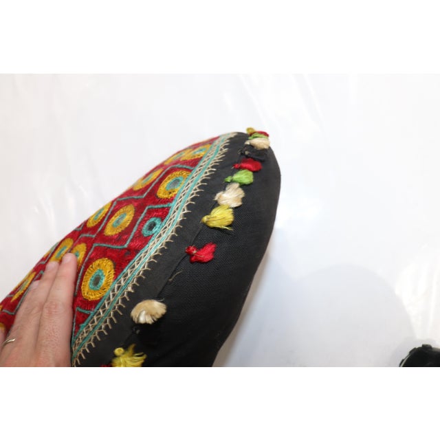 Zabihi Collection Round Indian Textile Pillow For Sale - Image 4 of 4