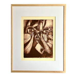 Expressionist Sureal Etching “Unidentified Object” by Margaret Singer
