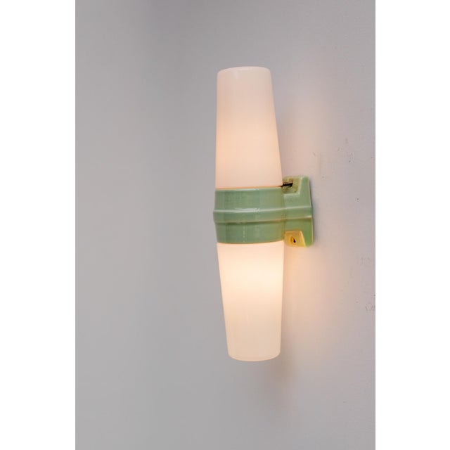 Mid-Century Modern Vintage Porcelain Bathroom Light by Sigvard Bernadotte for Ifö 1960 For Sale - Image 3 of 12